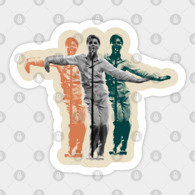 David Byrne Retro Fade Sticker by MrBones